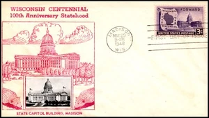 Scott 957 3 Cents Wisconsin Crosby FDC Unaddressed Planty 957-35 - Picture 1 of 2