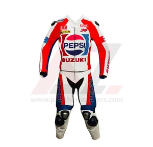 Kevin Schwantz Pepsi Suzuki Motorbike Leather Racing Suit All Size Available - Picture 1 of 2