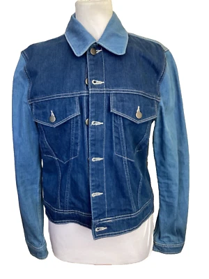 CHAQUETA VAQUERA TOPMAN DESIGN 2 TONOS DENIM CAMIONERO MOTO MOTOCICLISTA - TALLA S Foto 1 de 4