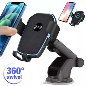 Wireless Car Charger Mount Fast Charging Mount Phone Holder for iPhone 15 14 13 - Picture 1 of 14