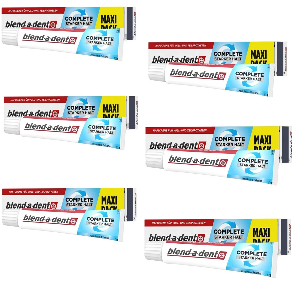6x 70g blend-a-dent Haftcreme Complete Starker Halt Originale Frische, Maxi Pack