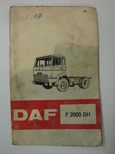 DAF F 2000 DH Driver's Manual & General Maintenance Manual (Wiring, Lubricants) - Picture 1 of 13