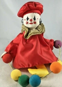 Clown Music Box Red Outfit Circle of Balls Vintage Plays "Make Someone Happy" - Picture 1 of 7