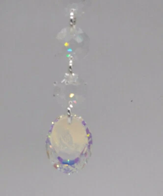 Hecho a mano con Swarovski Cristal Transparente AB "Manos Orantes" Atrapasol/Adorno Foto 1 de 4