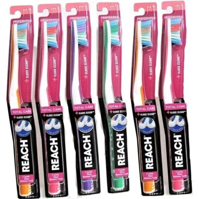 Reach Total Care Floss-Clean Toothbrush Adult Soft 6 pcs - Image 1 of 2