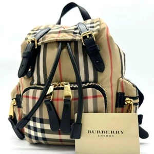 Burberry Backpack Bag Rucksack Nylon Leather Nova Check Used Ex+ Authentic JAPAN - Picture 1 of 19