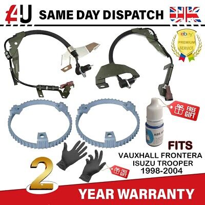 Front 2x Abs Sensor & 2x Ring For Opel Vauxhall Frontera Isuzu Trooper 98-04 • 118.87€
