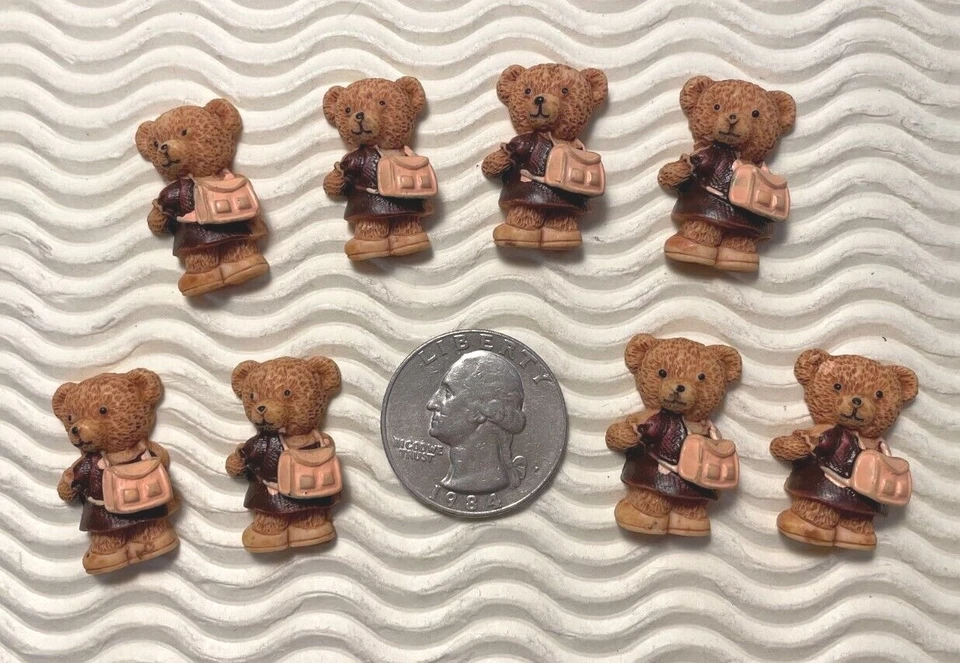 Oso de peluche de resina 12 un. x 1"/pintura de mano plana para tarjeta/arco/niños/lindo SB304DB Foto 1 de 1