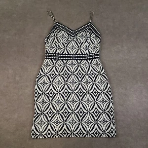 Milly Dress Womens Size 10 Black White 100% Silk Lightweight Straps Lined - Picture 1 of 18