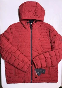 Tommy Hilfiger Men’s THFlex Quilted Hooded Jacket Red Size XL New w/ Tags - Picture 1 of 8