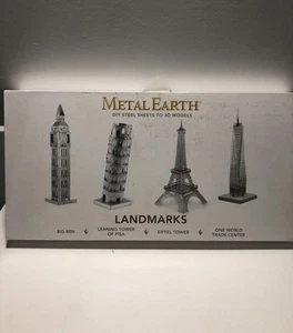 Metal Earth 3D Laser Cut Model 4 Landmarks Set BigBen Pisa Eiffel 1 World Trade - Bild 1 von 1
