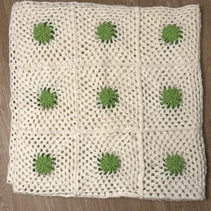Vintage Handarbeit Granny Square Decke Häkel Strick Überwurf Decke Afghan 73x77" King - Bild 1 von 4