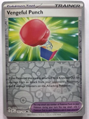 Vengeful Punch 197/197 OBF SV03: Obsidian Flames Uncommon Reverse Holo NM Pokemo - Image 1 of 2