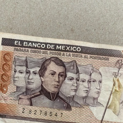 Z Serie 1987 Mexico Paper Money 5000 Pesos Mexican Currency Banknote - Image 1 of 4