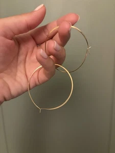 Melissa Joy Manning 14k Gold Hoop Earrings - Picture 1 of 6