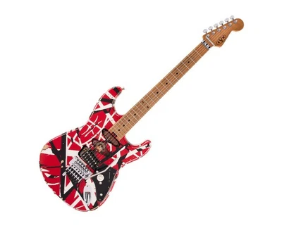 EVH в полоску серии Фрэнки - красный/белый/черный реликвия с клен FB - Изображение 1 из 4