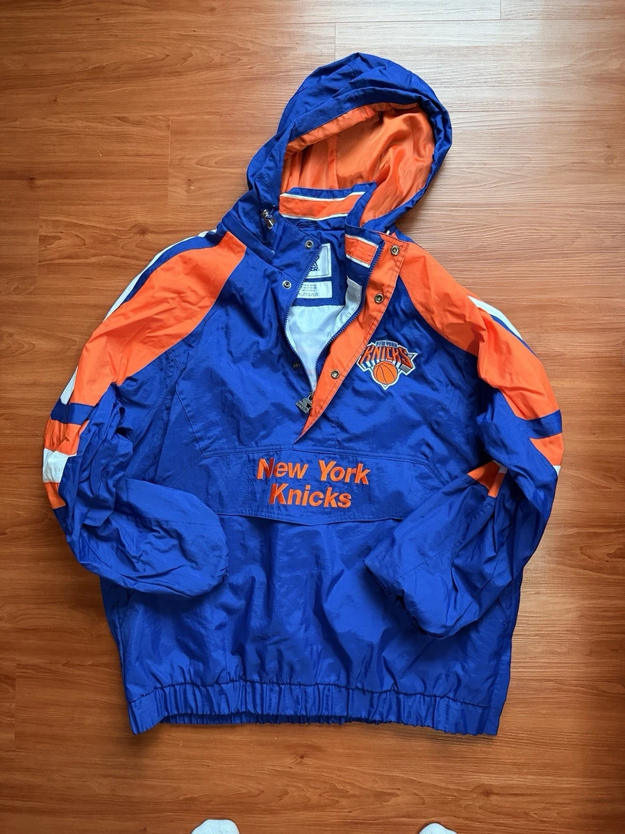 新品XL！【 BAPE X M&N NBA 】NY KNICKSサテンJKT青 纽约尼克斯队蓝