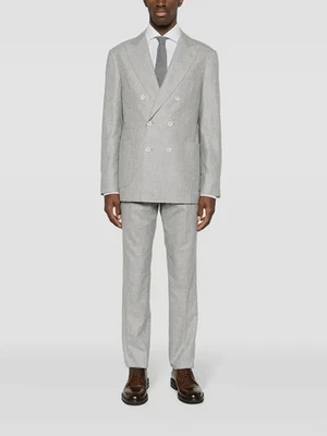 Новый с Ярлыками $8600 Brunello Cucinelli мужчин Sartoria Solomeo DB Glen чек костюм 50/40US A258 - Изображение 1 из 4