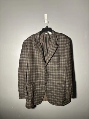 Blazer Brioni 100% cashmere xadrez três botões tamanho 44L - Imagem 1 de 4