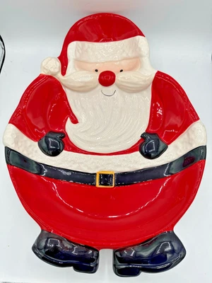 St. Nicholas Square Snowball Buddies Santa Serving Platter 18.5” Holiday - Image 1 of 4