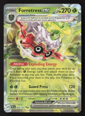 Forretress ex - Double Rare SV02: Paldea Evolved 005/193 NM - Image 1 of 2