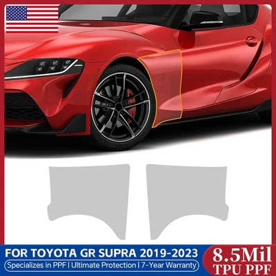 For Toyota GR Supra 2019-2023 Fender PPF Precut Paint Protection Film Clear TPU - Image 1 of 4