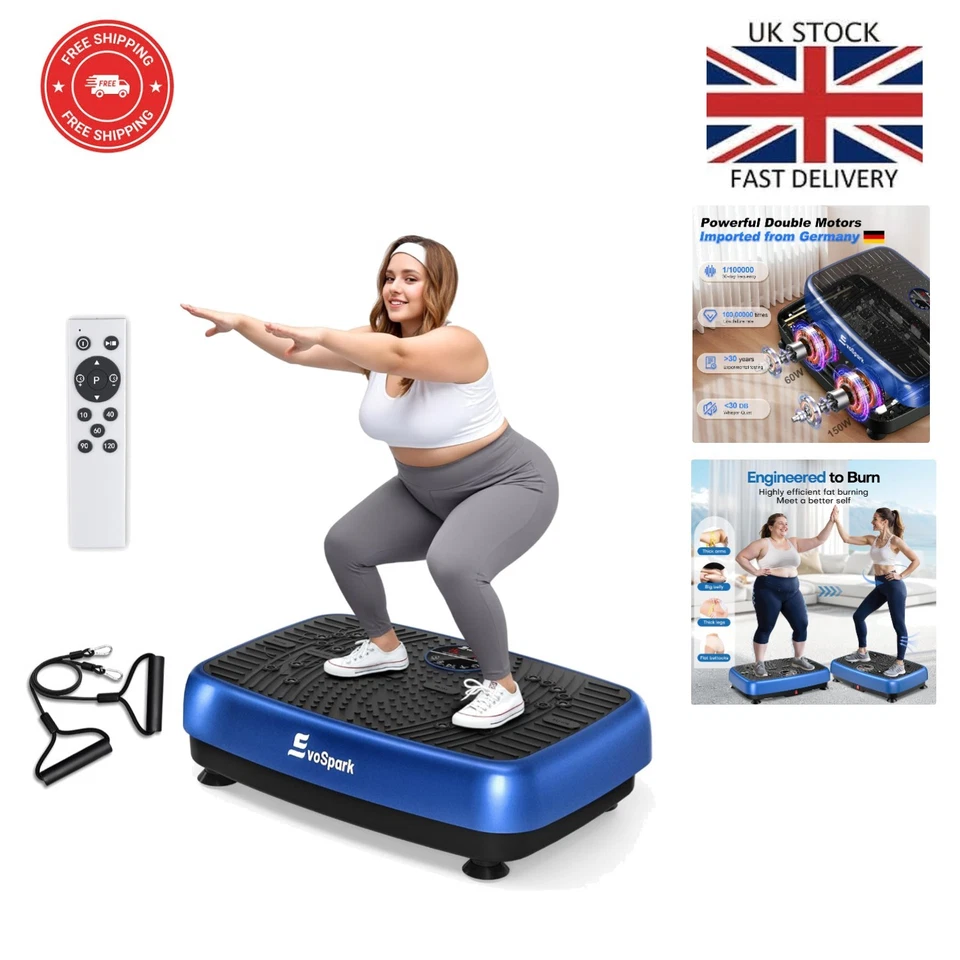 Vibration Plate for Home Fitness - 450 lbs Capacity, Remote Control, 12 Magnets - Image 1 of 4