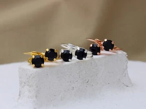 Crystal Lever Back Earrings Jet Black Crystal made with Swarovski Elements - Picture 1 of 5