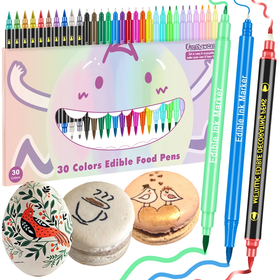 Marcadores comestibles colorantes para alimentos bolígrafos para glaseado de doble cara Foto 1 de 1