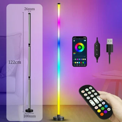 LED Stehleuchte RGB 10W Dimmbar Farbig Stehlampe Lichtsäule Standleuchte Dimmbar - Bild 1 von 4