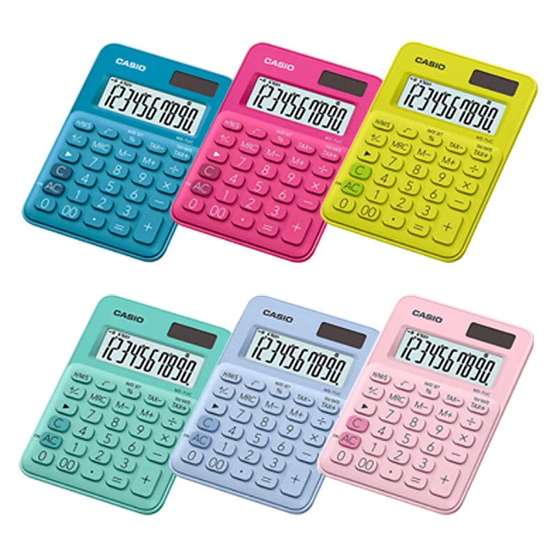 CASIO 10 digit MS-7UC COLORFUL Mini Desk Type calculator Solar Battery - Image 1 of 1