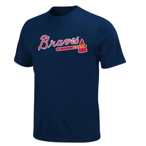 Atlanta Braves MLB 2 Button Logo T shirt - Picture 1 of 4
