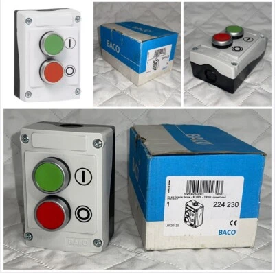 Baco LBX20120 Red/green Momentary Pushbutton 19W31 224 230 LBX20120 PART FRANCE - Image 1 of 4