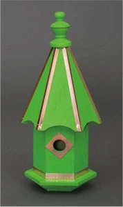 Wooden Bluebird Birdhouse with Copper Trim - Amish Made in USA - Green - Picture 1 of 1
