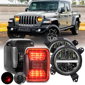 9" Brackets LED Headlights Tail Lights For Jeep Gladiator JT 2020 2021 SPL Combo - Picture 1 of 16