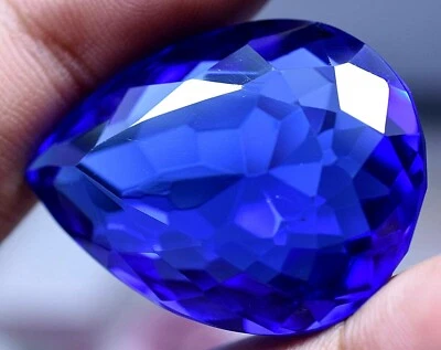Lab Created 84.65 Ct Violet Blue Tanzanite GGL Certified Pear Cut Gemstone - Image 1 of 4