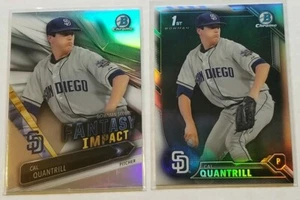 (2) CAL QUANTRILL 2016 BOWMAN CHROME REFRACTOR rookie 1st CARD RC PADRES - Picture 1 of 2