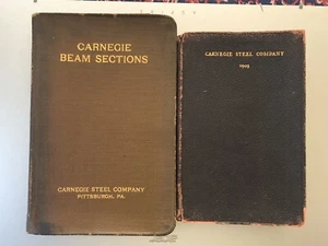 2 Vintage Carnegie Steel Books 1903 Pocket Comp. & 1927 Beam Sections - Picture 1 of 6