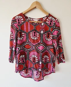 Blusa GORMAN Rosa Roja Manga 3/4 Seda Alta-Baja TALLA 6 - Imagen 1 de 6