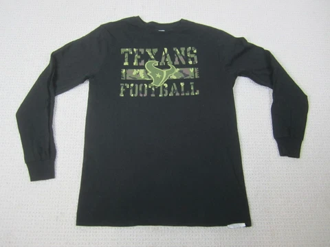 Houston Texans Shirt Mens Medium Black NFL Football Camo Graphic Print Cotton Cover