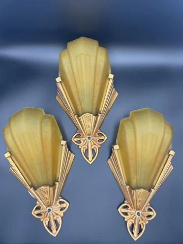 Vintage Art Deco Slip Shade Wall Sconce Fixture Rayburn Series By J.J. Virden Cover