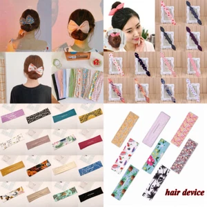 Nuevo Deft Bun Alambre Anudado Banda para el Cabello Estampado Diadema Twist Maker Accesorio para el Cabello AU - Imagen 1 de 33