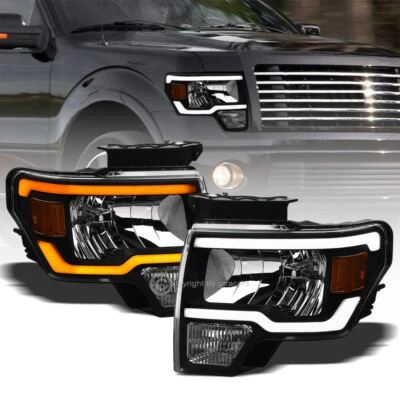 Interruptor secuencial para Ford F150 2009-2014 faros negros con barra de tubo LED DRL Foto 1 de 4
