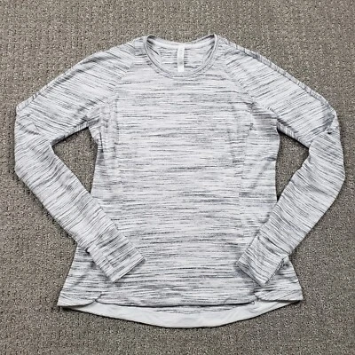 Lululemon Shirt size 12 Runderful Long Sleeve Space Dye Camo White Silver W3BCIS - Image 1 of 4