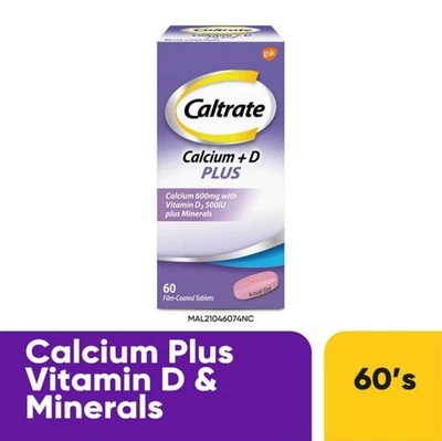 CALTRATE Calcio + D Plus 60 Comprimidos - Calcio 600mg con Vitamina D3 500IU Foto 1 de 4