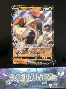 Tarjeta Pokémon Regirock V 104/202 Espada y Escudo Base Ultra Rara Holo Casi Nueva - Imagen 1 de 2
