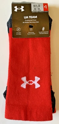 NEW Under Armour -UA Team Cushioned Crew Socks - 8.5-13 (Men) 10-14 (Women) - Image 1 of 4