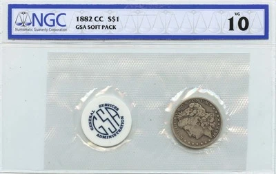 1882-CC Morgan Dollar GSA SOFT PACK S$1 NGC VG10 - Image 1 of 2