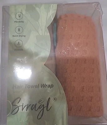 Paquete de 2 envolturas de toallas para cabello de microfibra, toalla de secado con botón, púrpura y quemado naranja Foto 1 de 3