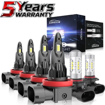 For Chrysler Town & Country 2008-2009 LED Headlights + Fog Light 60000LM 6Pcs - Imagem 1 de 4